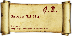 Geleta Mihály névjegykártya